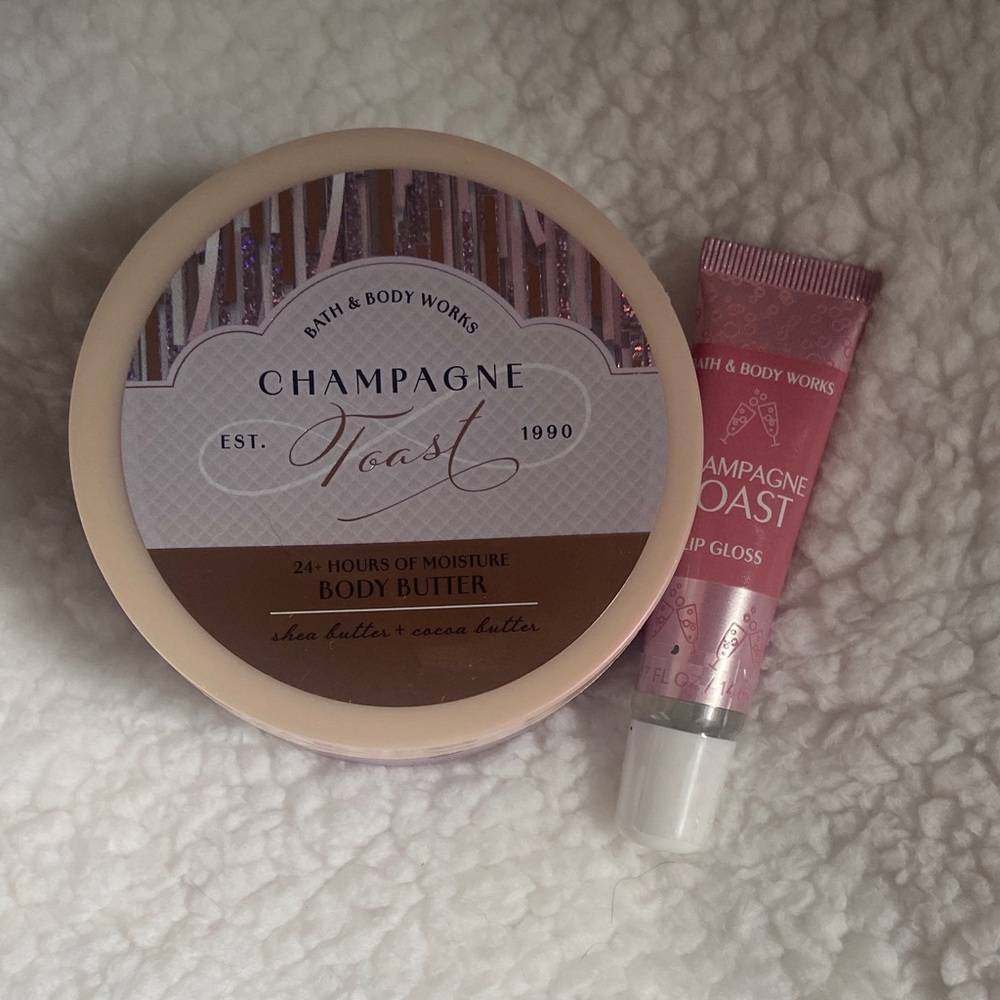 Bath & Body Works Champagne Toast Body Butter and Lip Gloss Set